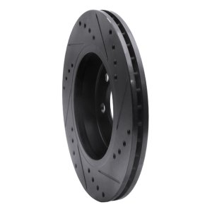 Mini Cooper Brake Rotor (1) - Front Left - R1 Concepts - Drilled & Slotted - Black - `02-`08